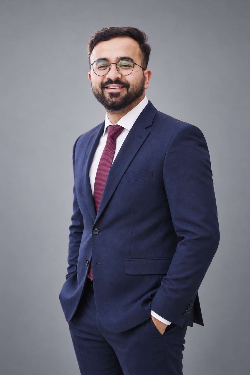 Mr. Talha Zahid in a blue suit